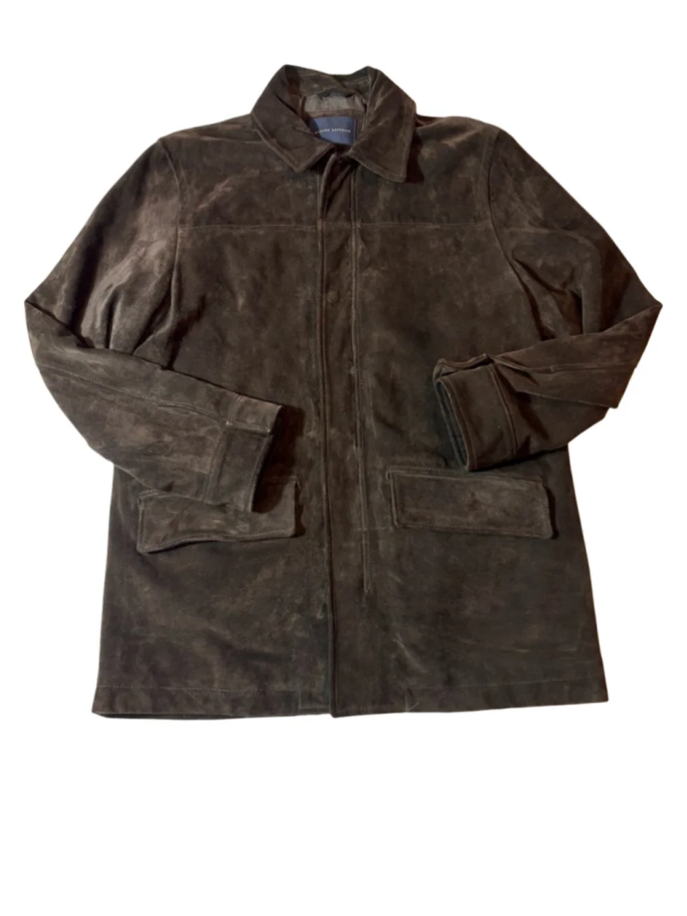Banana Republic Brown Genuine Suede Leather Car Coat Jacket Men’s Large